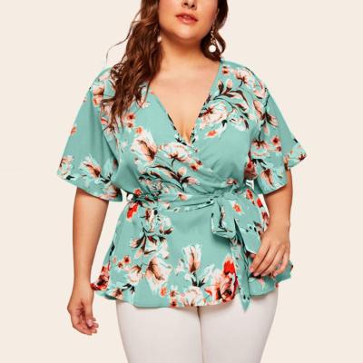 China Viable Woman Clothing Plus Size Shirt Women Causal Tops Sleeve Clothing Shirts Elegant Gorgeous Short Ladies Blouses for sale