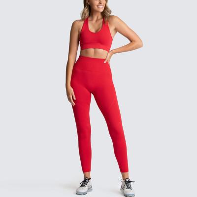 China Breathable Ladies Activewear Gym Wear Seamless Sporty Yoga Clothing Set For Women for sale