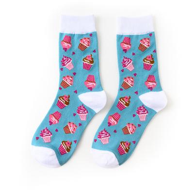 China New style antibacterial leisure combed socks colorful happy personality interesting creative fruit socks for sale