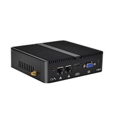 China Latest Industrial Mini PC 2 LAN Port Intel J4125 CPU Windows For Business Dual LAN Dual Com Ports Fanless OS Industrial Mini PC for sale