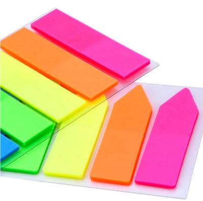 China Self Adhesive Fluorescent Translucent Neon Colorful Index Tab Sticky Note Flags for sale