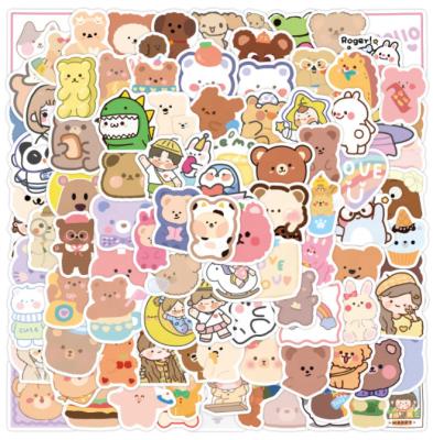 China Decorative Sticker 100Pcs Cute Korean Cartoon Waterproof Decorative Stickers For Wall Notebook Laptop PVC Sticker Custom Package for sale