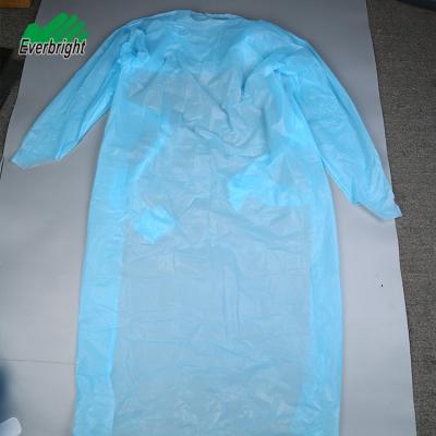 China Factory Supply Liquid CPE Disposable Lab Coat Resistant For Visitor Medical Hospital for sale