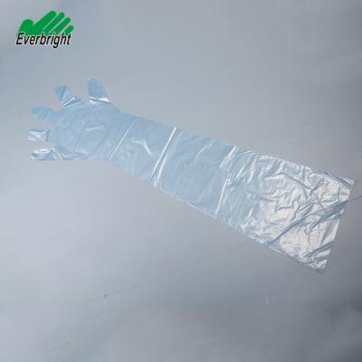 China LDPE EVA Plus Long Sleeve Disposable Bib Plastic Veterinary Gloves for sale