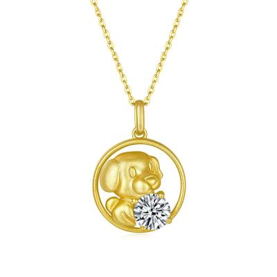 China Gold Plated New Stylish 925 Sterling Silver Gold Plated 18k Dog Form The 12 Chinese Zodiac Signs Necklaces for sale