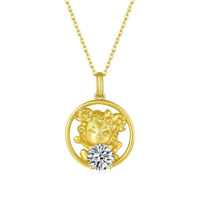 China Gold Plated Best Selling Personalized Lucky Chinese Zodiac Sheep Pendant Necklace 18k Gold Plated Necklace for sale