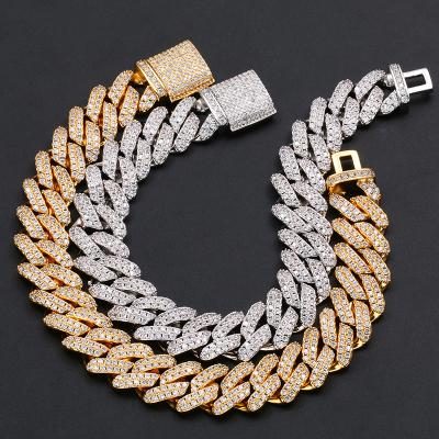 China Other Popular 14mm Hip Hop Chain Moissanite Necklace In Hip Hop People for sale