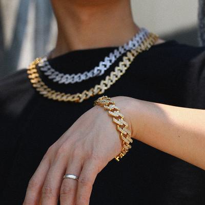 China High Quality Hip Hop Punk Jewelry Fashion Link Bracelet Men Gold Cuban Bracelet for sale