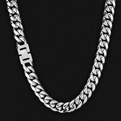 China Europe and America Silver Stainless Steel Cuban Chain For Men's Jewelry Fashionable Custom 925 Sterling Silver Chain for sale