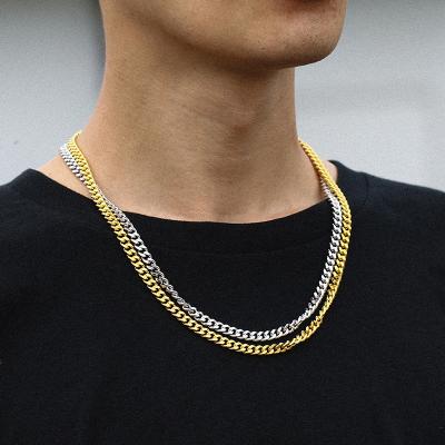 China Gold Plated 18K Gold Necklace Jewelry Cuban Link Chain 12mm Wholesale Gold Chain for sale