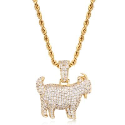 China Environmental Friendly Fashion 18K Gold Plated Custom Made Jewelry Gold Pendant Goat Shape Child Birthday Gift for sale