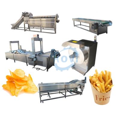 China Production Line Automatic French Fries Machine Production Line Potato Chips Potato Chips Frying Machine for sale