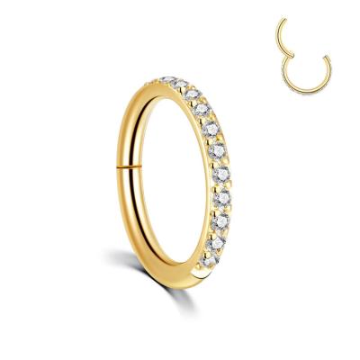 China CLASSIC Classic Jewelry Circle Nose Rings Ring Design Zircon Circle Fashion Stainless Steel Gold Nose Piercing for sale