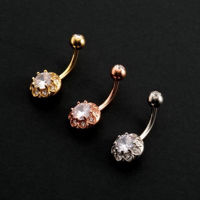 China Romantic 316L Surgical Steel Navel Belly Button Rings Barbell Navel Rings Belly Body Piercing Jewelry for sale