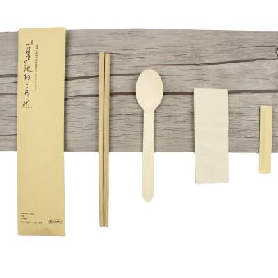 China Customize Logo Wooden Cutlery Set Ideal for Commercial Buyers and Catering Services for sale