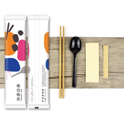 China Convenient Disposable Korean Flatware Set Spoon Chopsticks and Fork with Custom Logo for sale