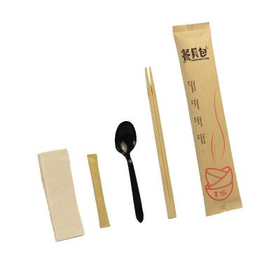 China Production Spoon and Chopstick Set Customize Logo Disposable Korean Tableware Utensil for sale