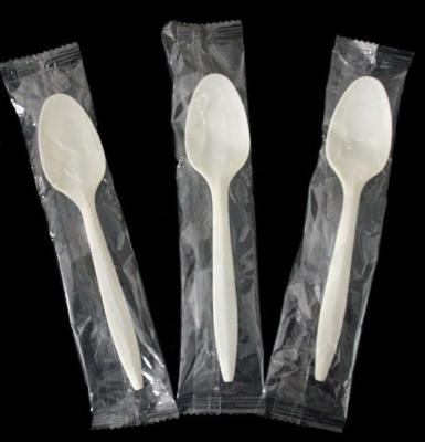 China Plastic Cutlery Spoon Biodegradable and Disposable Packed in OPP Bag for Convenience for sale