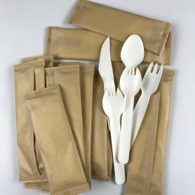 China Customized Logo Kraft Paper Bags for Cutlery and 1 Quantity Paper Cutlery Envelope for sale