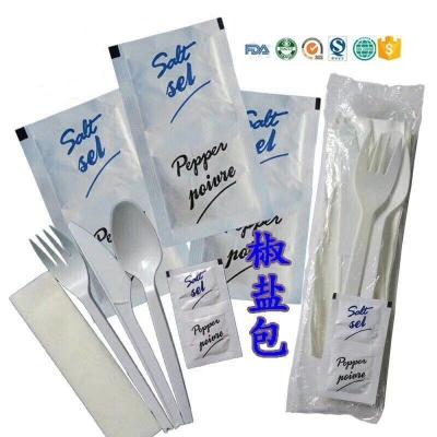 China Restaurant Salt and Pepper Napkin Disposable Cutlery Sets with Eco-Friendly Design for sale