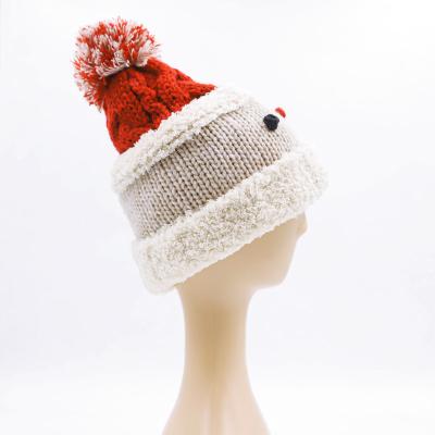 China JOINT Wholesale Thicken Hand - Woven Christmas Pattern Winter Cute Childish Knitted Warm Hat for sale