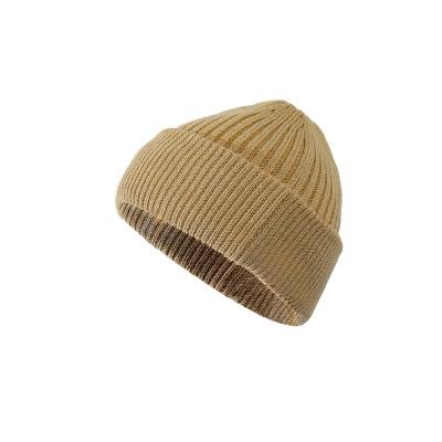 China Wholesale COMMON Beanie Machine Knit 37 Acrylic Polyester Recycled Yarn Cuff Hat for sale