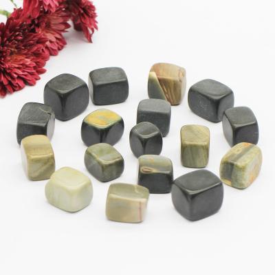 China China wholesale best natural stones ocean jasper positive cubes healing crystal tumble for feng shui decoration for sale