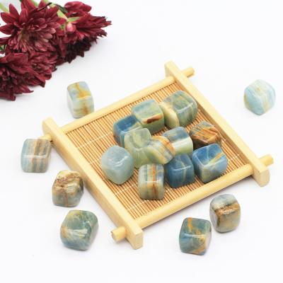 China China Hot Sales Natural High Quality Healing Rock Blue Onyx Crystal Cube Tumble Gift For Craft Decoration for sale