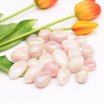 China China High Quality Worry Energy Healing Stone Hand Carved Crystal Plam Aura Rose Quartz For Craft Decoration for sale