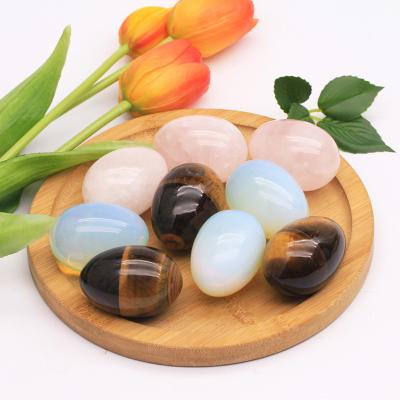 China China Worry High Quality Healing Stone Hand Carved Crystal Tiger's Eye Rose Quartz Opal Egg Stone For Decoration for sale