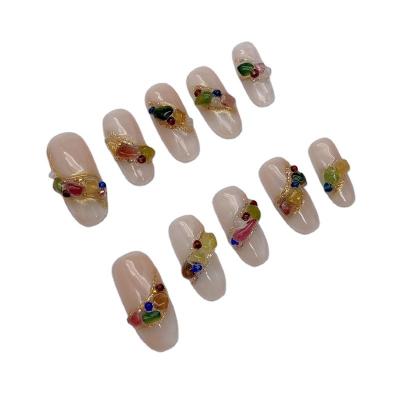 China Hot Wholesale China Energy Fingers With Hearts Color Tourmaline Nails Crystal Chips For Spring All Recovery for sale