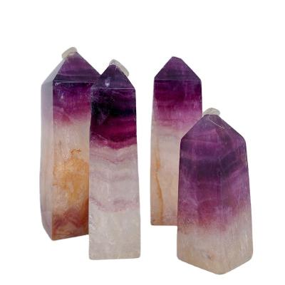 China Wholesale High Quality Natural Purple Fluorite Crystal Point Healing Energh Tower From China For Home Decoration for sale