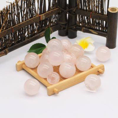 China Wholesale Natural Sphere Crystal Stone Pink Small China Rose Quartz Ball for Feng Shui Decoration for sale