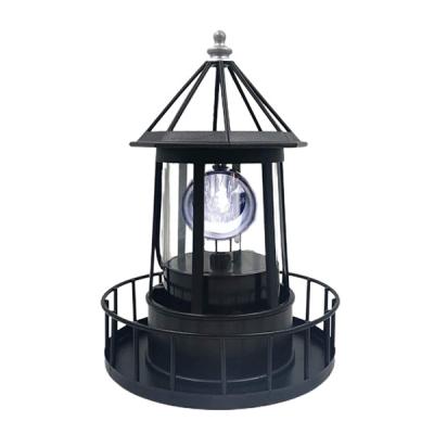 China Garden/hotel/outdoor/yard/lawn/patio/backyard wholesale design 2022 new 360 degree lamp metal rotating solar beacon for sale