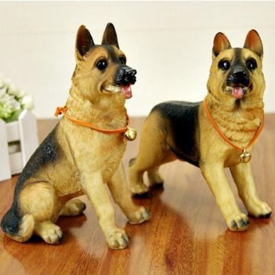 China RESIN German Shepherd Dog Simulation Car Home Decoration Opens Table Top Decorations Resin Dog Model Gift for sale