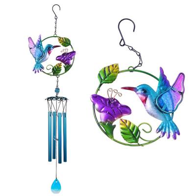 China Europe Factory Wholesale Metal Hummingbird Outdoor Windchimes for sale