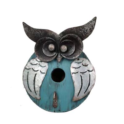 China Wholesale Wooden Windproof Owl Bird House for sale