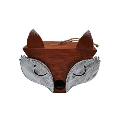 China Customized Outdoor Small Fox Shape Bird House Windproof Animal Wood Eco - Friendly for sale