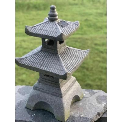 China DECORATION Black Polyresin Solar Pagoda Light for sale