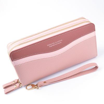 China 2021 New Wallet Women Long Double Zipper Waterproof Clutch Wallet for sale