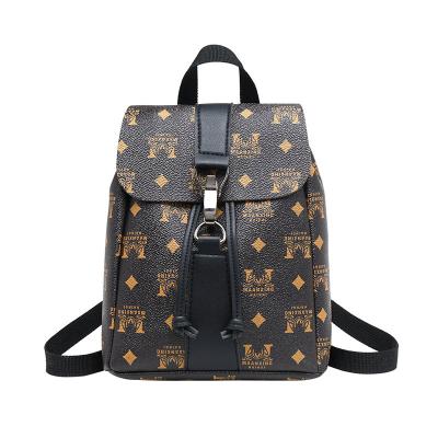 China PU Customized Color Simple Portable Bag Women's Backpack Contrast Shoulder Casual Backpack for sale