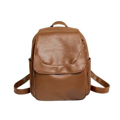 China 2021New Lady Soft Leather Women Backpack Large Capacity Travel Backpack Bag For Girl for sale