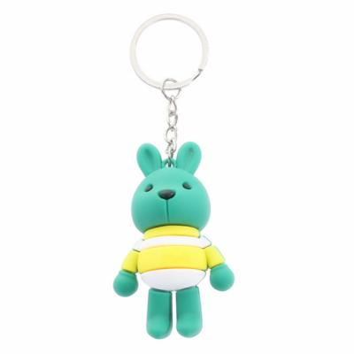 China Custom promotion full logo 3d stereo pvc keychains soft rubber key chain cartoon pvc key chain for gift for sale