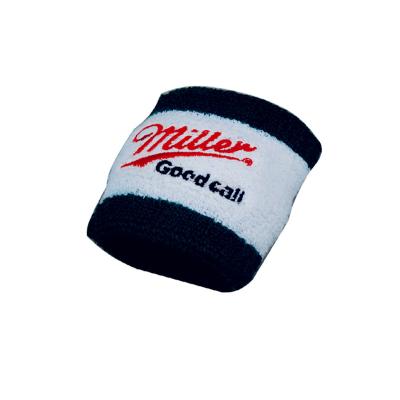 China Custom Men Logo Wristbands Cotton Embroidery Sweat Wristband For Sport for sale