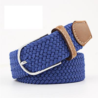 China Fashion Braided Elastic Belts Customized Men's Elastic Navy Woven Rope Braid Belt Braided Elastic Stretch Belt for sale