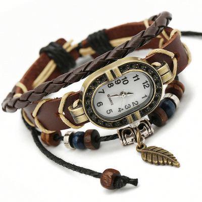 China Leather bracelet 2018 wholesale accessories unisex braided leather bracelet for sale