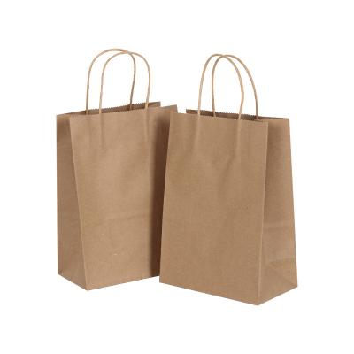 China China Wholesale Custom Reusable Biodegradable Small Brown Shopping Gift Paper Tote Bags With Handles for sale