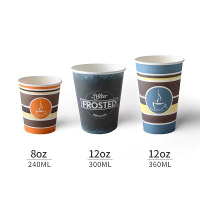 China Customized Wholesale Disposable Foldable Recycled 8oz Coffee Packaging Hot Drinking Paper Cups With Logo for sale