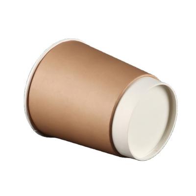 China China Disposable Cheap Price Customized Double Wall PE Coated Craft Coffee Tea Coffee Soup Paper Cup Brown With Logo for sale