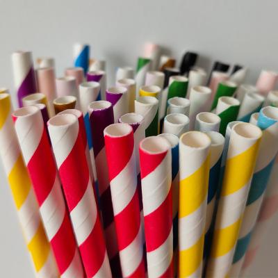 China Hot Selling Biodegradable Customized Eco Friendly Biodegradable Color Paper Party Milk Tea Drinking Straws for sale